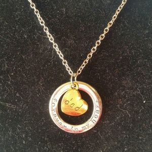 Forever in my heart Dad memorial necklace